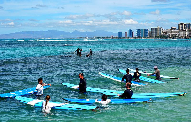 Lezioni di surf alle Hawaii